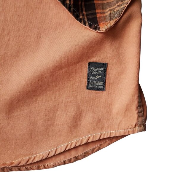 A.Tiziano Orange Cotton Button Up Shirt Logo LS‎ Urban Streetwear Zipper 2X - Picture 4 of 16